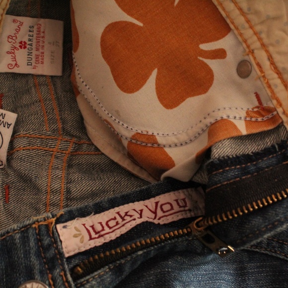 1990’s Lucky Brand Denim Cut-Off Skirt - Picture 4 of 5